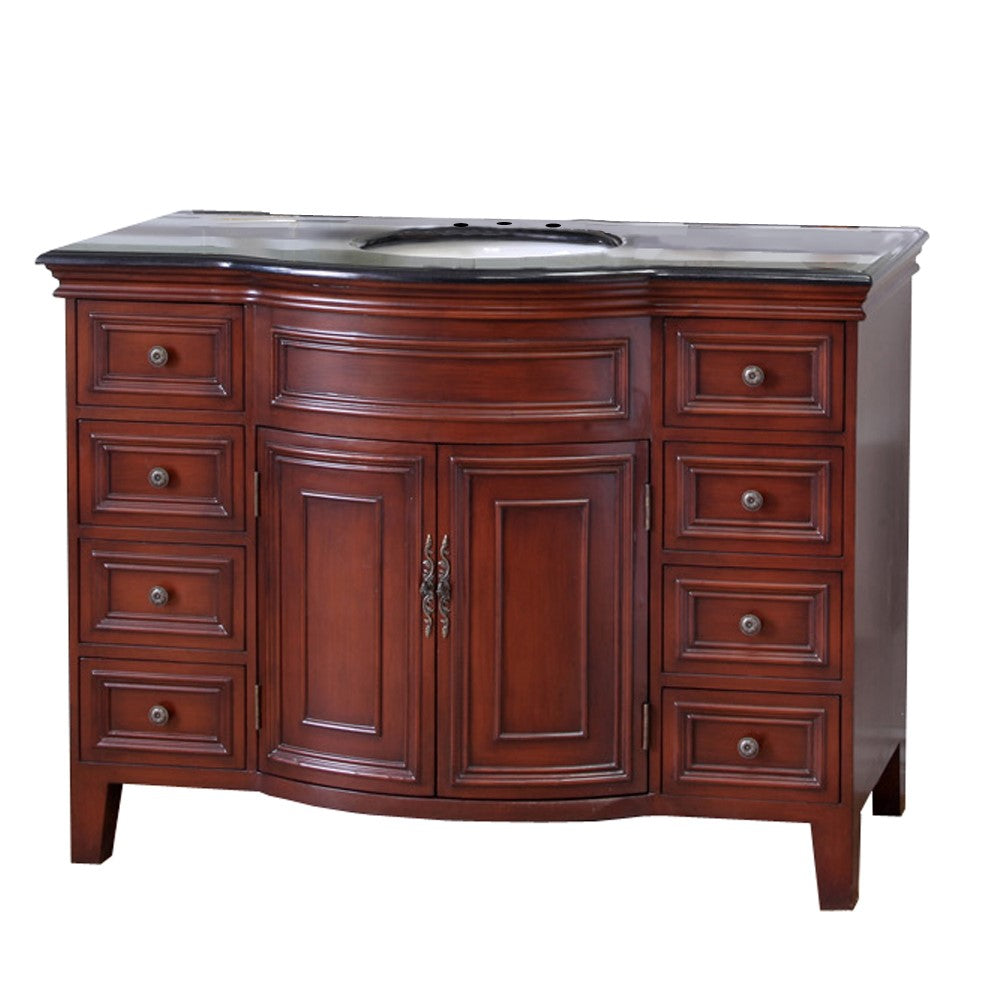 Bellaterra 48 in Single Sink Vanity-Wood-Brown Cherry 605115, Front