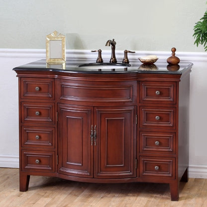 Bellaterra 48 in Single Sink Vanity-Wood-Brown Cherry 605115, Front