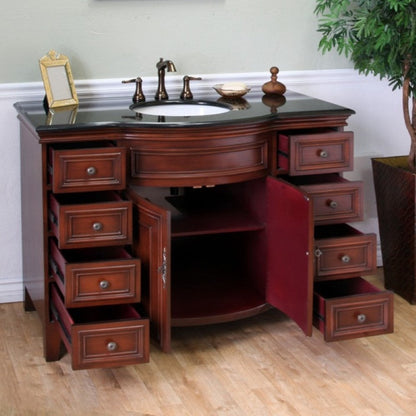 Bellaterra 48 in Single Sink Vanity-Wood-Brown Cherry 605115, Open