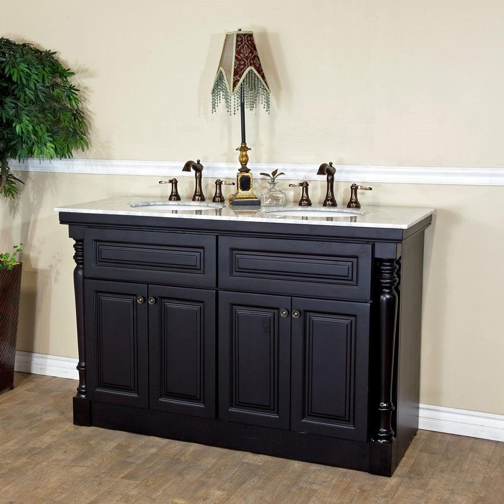 Bellaterra 55 in Double Sink Vanity-Dark Mahogany 605522A, Front