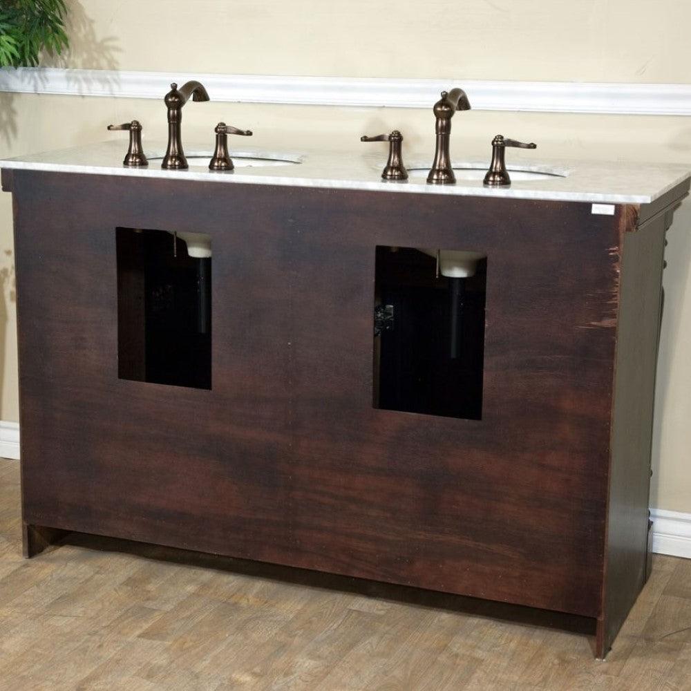 Bellaterra 55 in Double Sink Vanity-Dark Mahogany 605522A, Backside