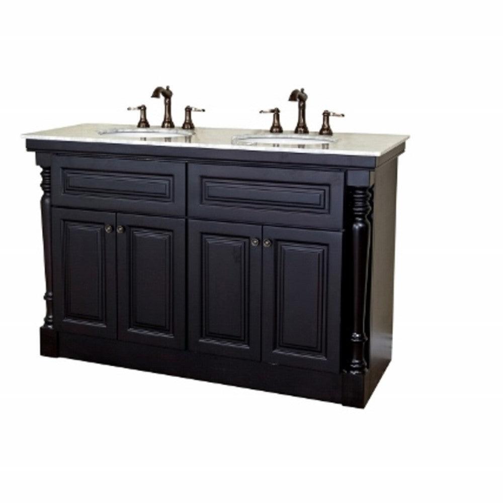 Bellaterra 55 in Double Sink Vanity-Dark Mahogany 605522A, Front