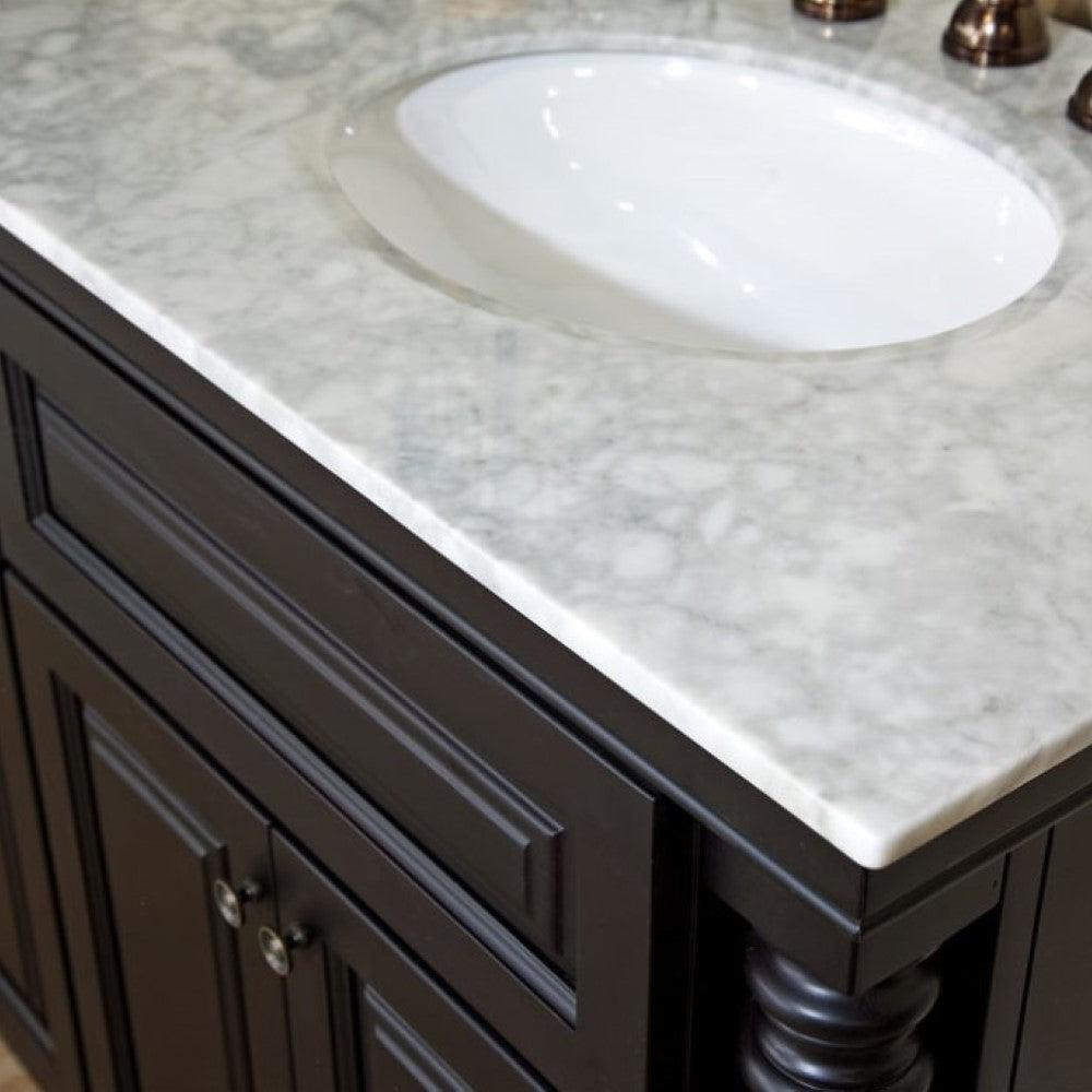 Bellaterra 55 in Double Sink Vanity-Dark Mahogany 605522A