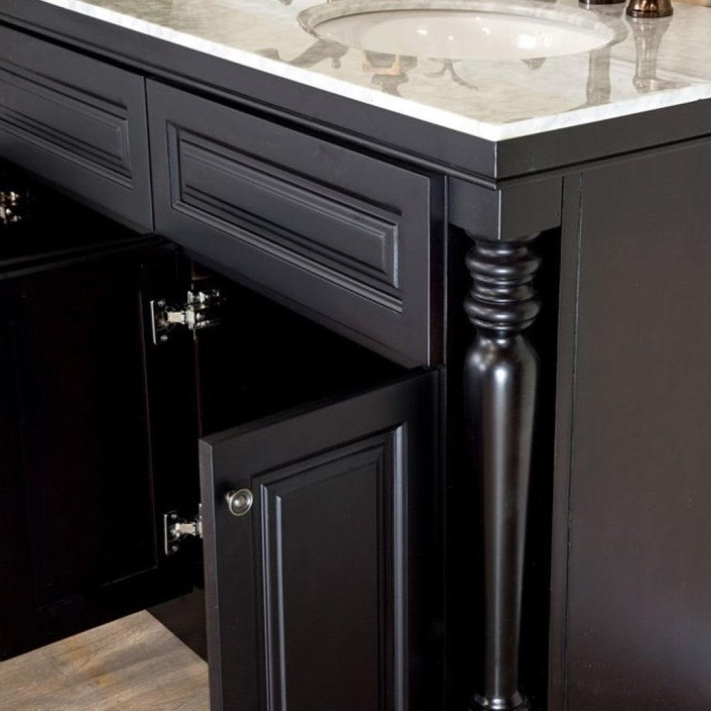 Bellaterra 55 in Double Sink Vanity-Dark Mahogany 605522A, Inside