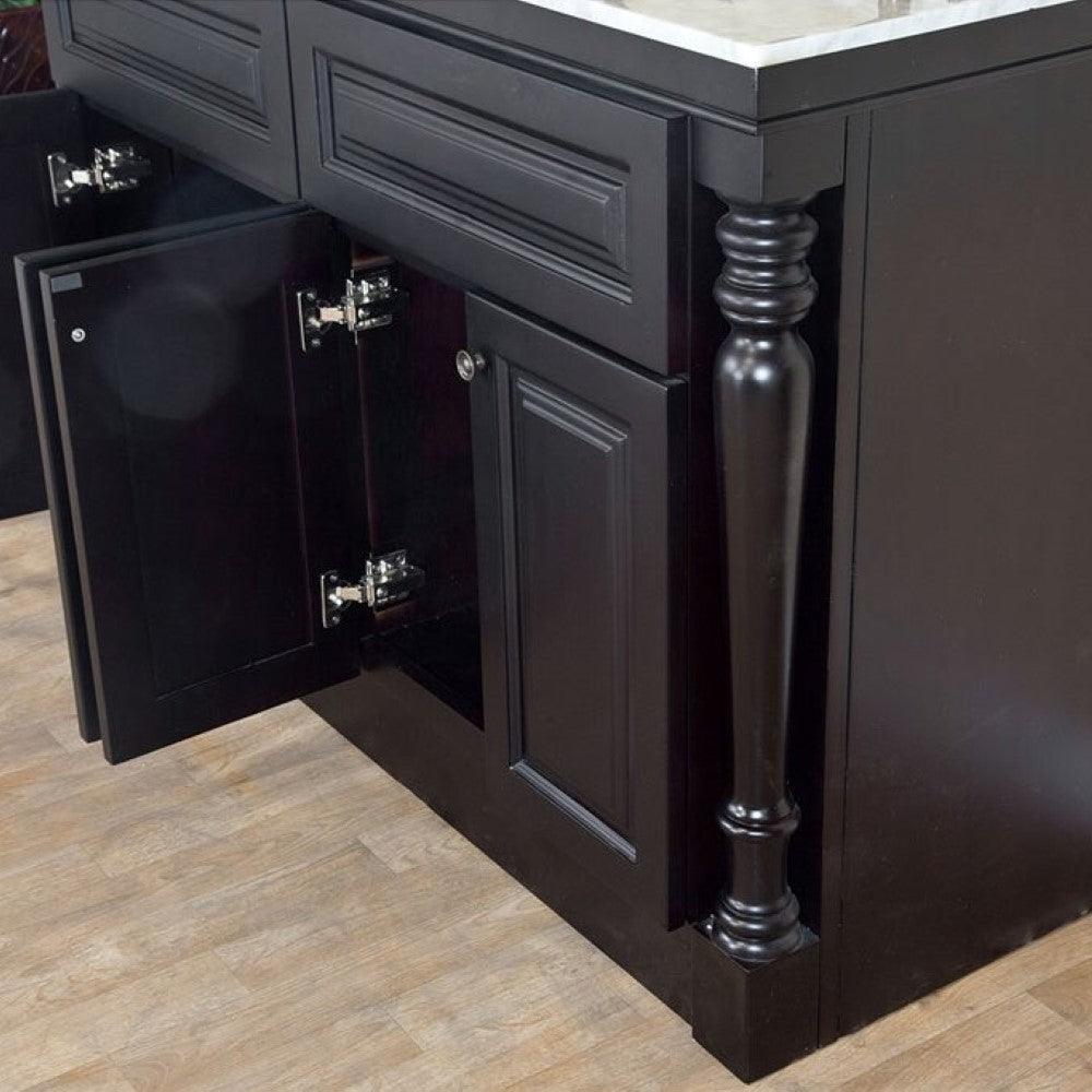 Bellaterra 55 in Double Sink Vanity-Dark Mahogany 605522A