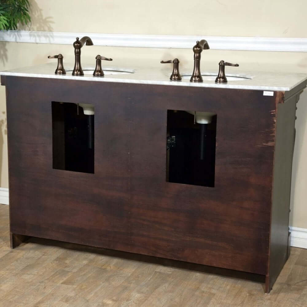 Bellaterra 74 in Double Sink Vanity-Dark Mahogany 605522B, Backside