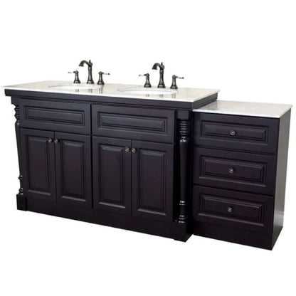 Bellaterra 74 in Double Sink Vanity-Dark Mahogany 605522B, Front