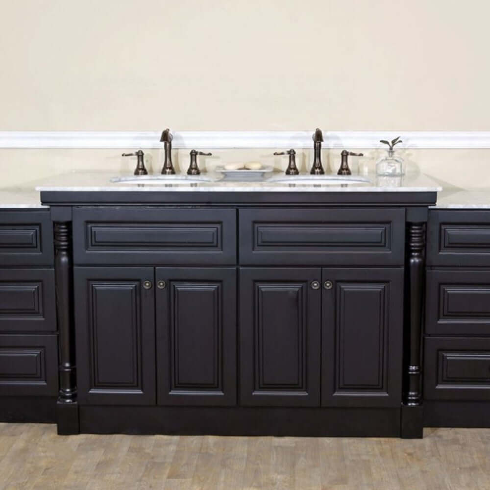 Bellaterra 93 in Double Sink Vanity-Dark Mahogany 605522C, Front