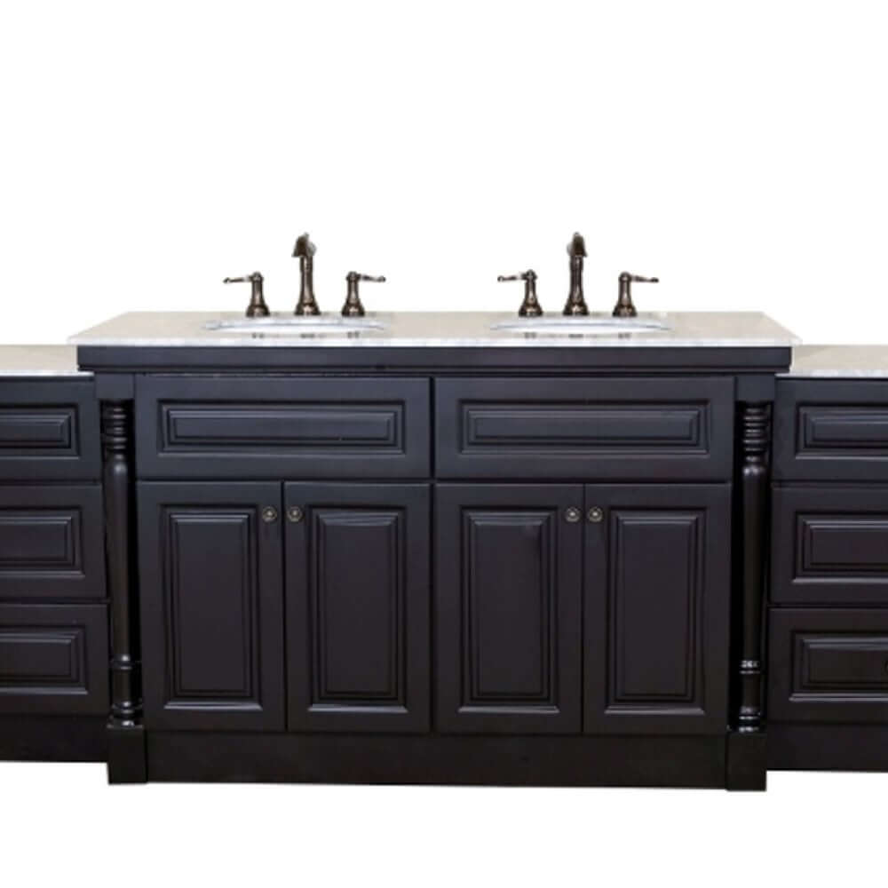 Bellaterra 93 in Double Sink Vanity-Dark Mahogany 605522C, Front