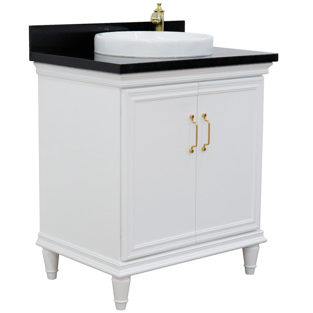 Bellaterra White 31" Wood Single Vanity w/ Counter Top and Sink 400800-31-WH