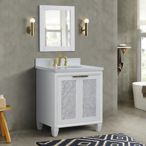 Bellaterra 31" Wood Single Vanity w/ Counter Top and Sink 400990-31-WH-WEO