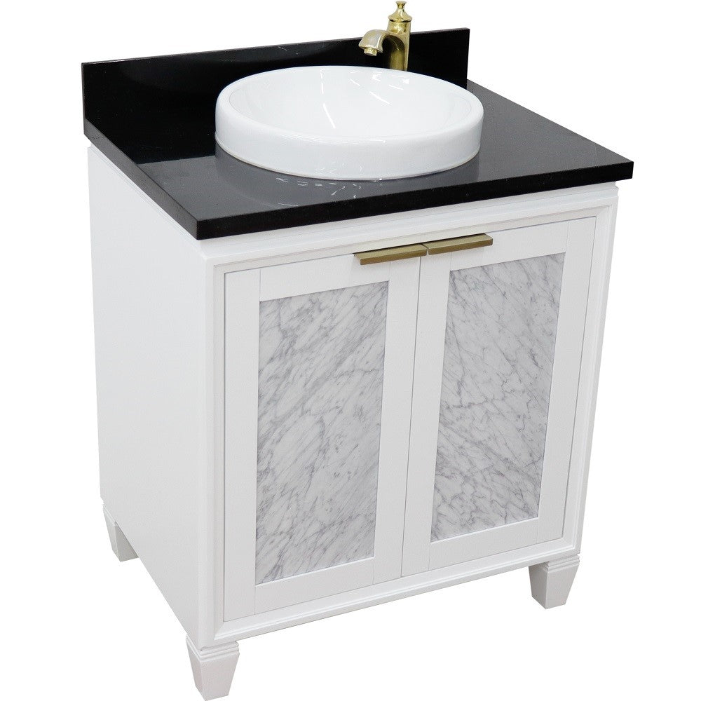 Bellaterra 31" Wood Single Vanity w/ Counter Top and Sink 400990-31-WH-BGRD