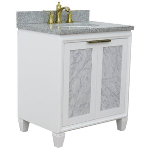 Bellaterra 31" Wood Single Vanity w/ Counter Top and Sink 400990-31-WH-GYO