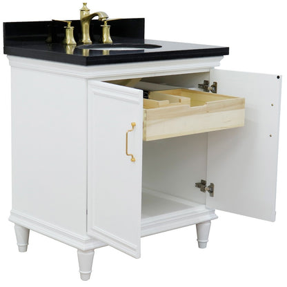 Bellaterra White 31" Wood Single Vanity w/ Counter Top and Sink 400800-31-WH