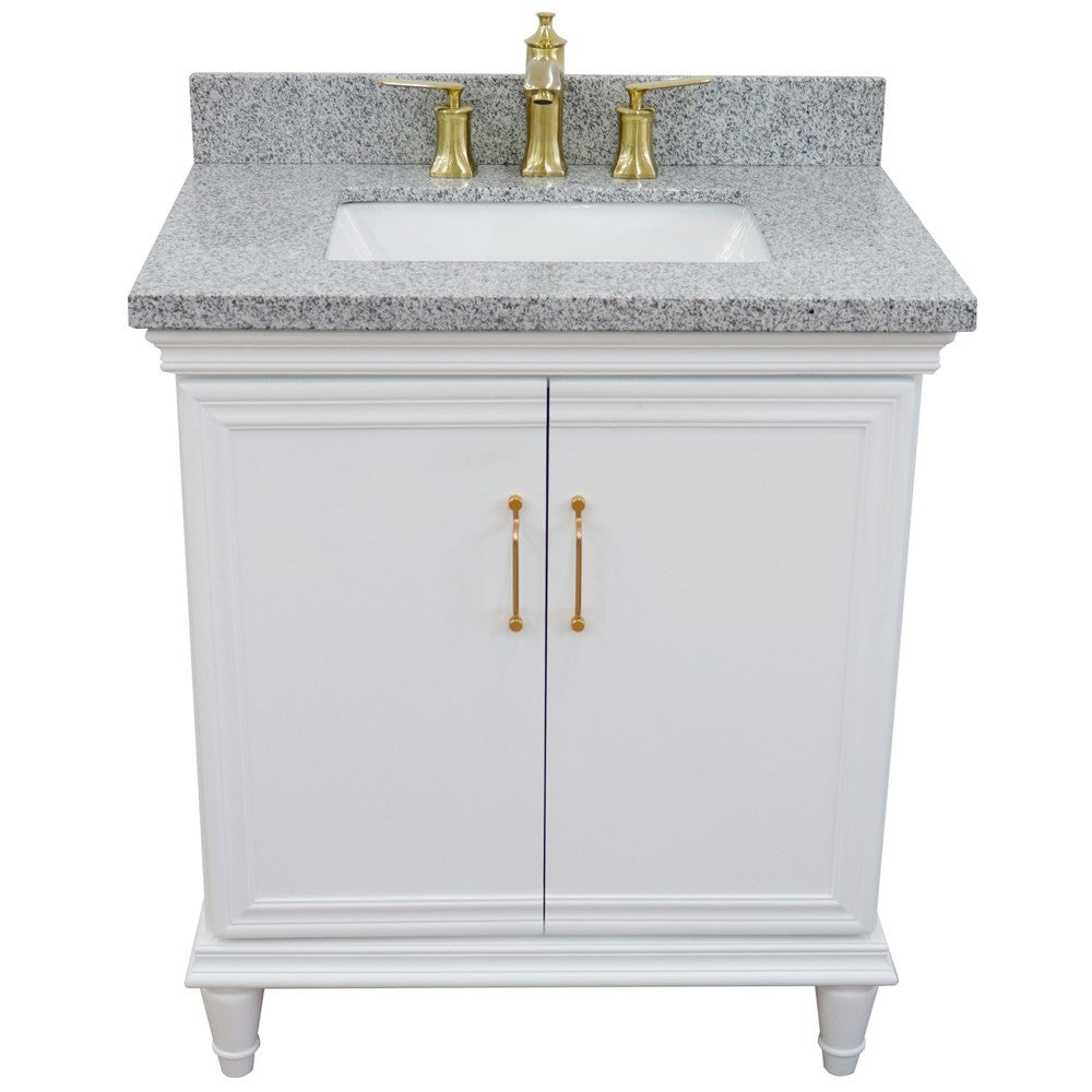 Bellaterra White 31" Wood Single Vanity w/ Counter Top and Sink 400800-31-WH