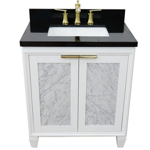 Bellaterra 31" Wood Single Vanity w/ Counter Top and Sink 400990-31-WH-BGR