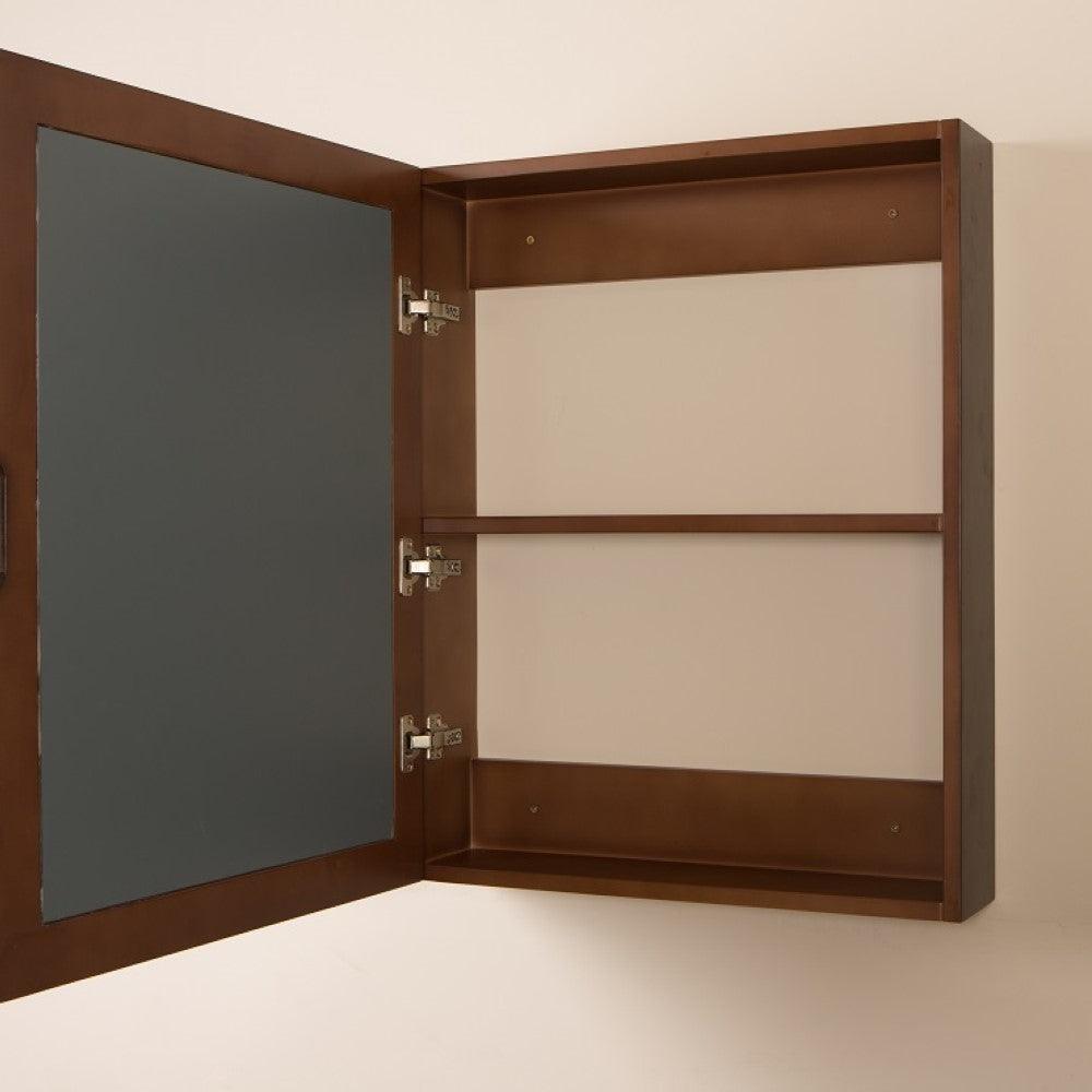Bellaterra 24 in Mirror Cabinet-Wood-Sable Walnut 7611-MC-SW, Sideview