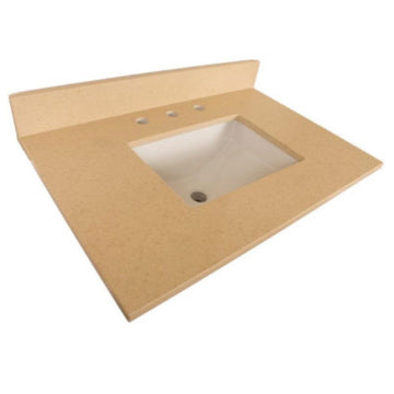 Bellaterra 30 in Beige Quartz Counter Top With Rectangular Sink 7615-TOP-CR