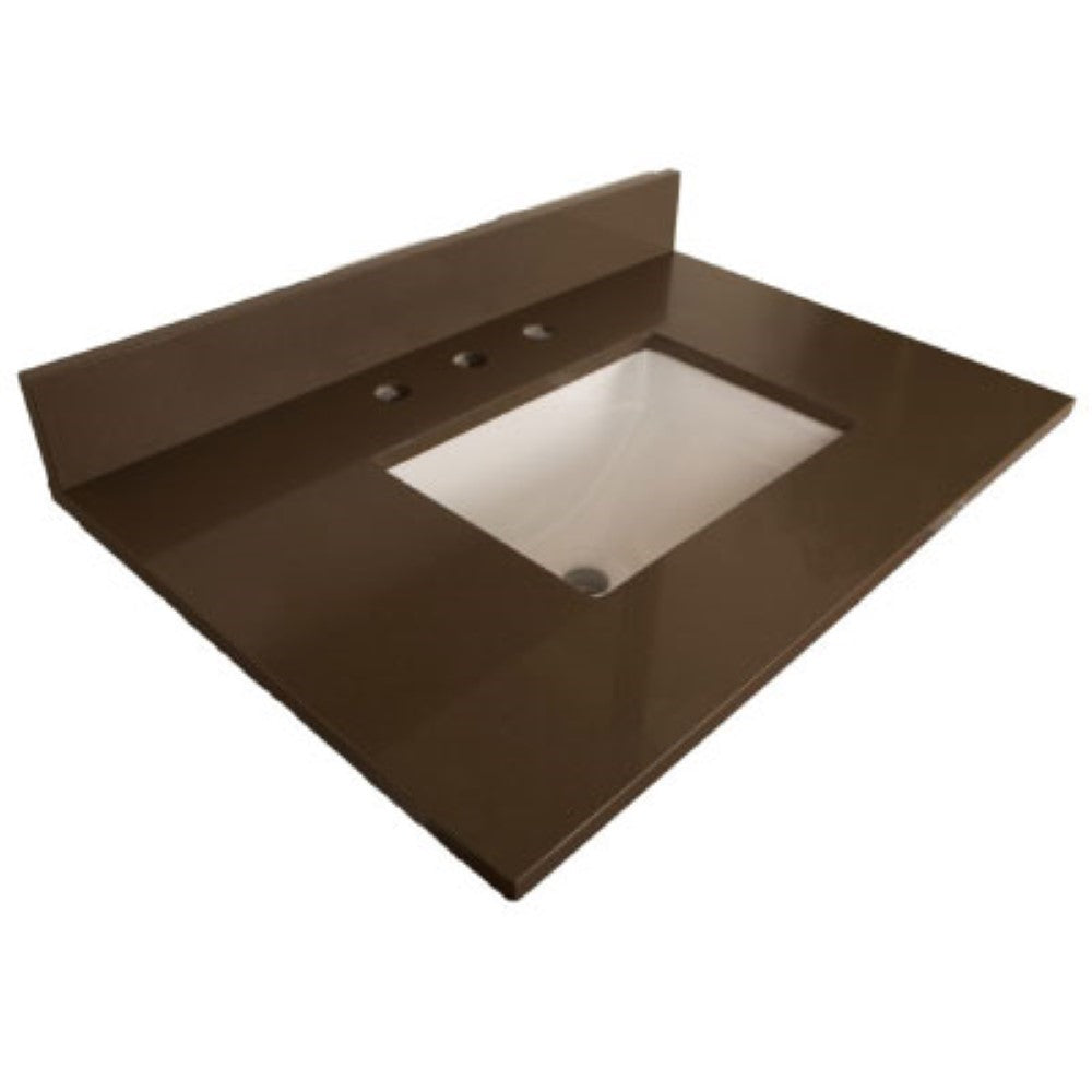 Bellaterra 30 in Gray Quartz Counter Top With Rectangular Sink 7615-TOP-GY