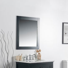 Load image into Gallery viewer, Bellaterra 28 in. Solid Wood Frame Mirror- Dark Gray 7700-28-M-DG, Front