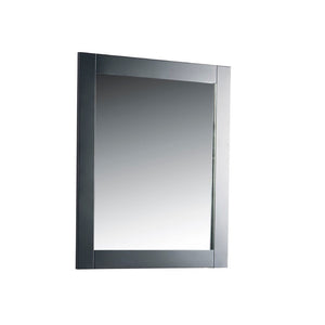 Bellaterra 28 in. Solid Wood Frame Mirror- Dark Gray 7700-28-M-DG, Front