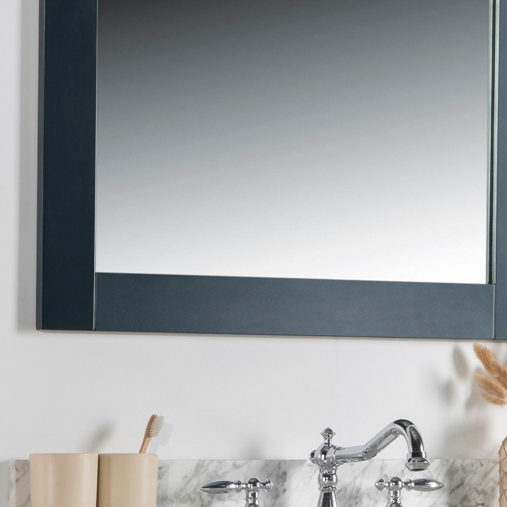 Bellaterra 28 in. Solid Wood Frame Mirror- Dark Gray 7700-28-M-DG, Corner view