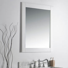 Load image into Gallery viewer, Bellaterra 28 in. Solid Wood Frame Mirror- White 7700-28-M-WH, Front