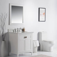 Load image into Gallery viewer, Bellaterra 28 in. Solid Wood Frame Mirror- White 7700-28-M-WH, Front