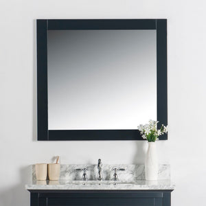 Bellaterra 34 in. Solid Wood Frame Mirror - Dark Gray 7700-34-M-DG, Front