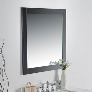 Bellaterra 34 in. Solid Wood Frame Mirror - Dark Gray 7700-34-M-DG, Sideview