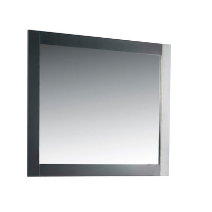 Bellaterra 40 in. Solid Wood Frame Mirror- Dark Gray 7700-40-M-DG, Front