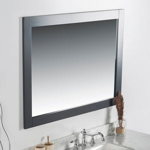 Bellaterra 40 in. Solid Wood Frame Mirror- Dark Gray 7700-40-M-DG, Sideview