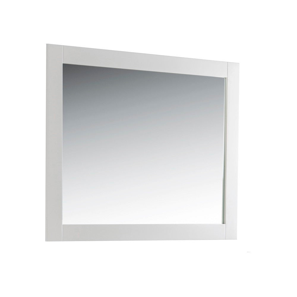 Bellaterra 40 in. Solid Wood Frame Mirror- White 7700-40-M-WH, Front