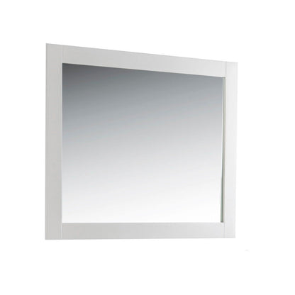 Bellaterra 40 in. Solid Wood Frame Mirror- White 7700-40-M-WH, Front