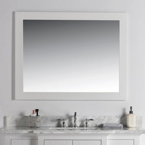 Bellaterra 40 in. Solid Wood Frame Mirror- White 7700-40-M-WH, Front