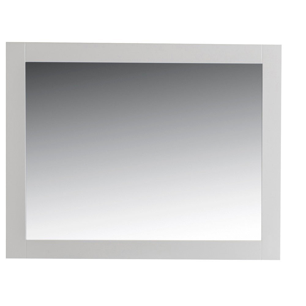 Bellaterra 40 in. Solid Wood Frame Mirror- White 7700-40-M-WH, Front