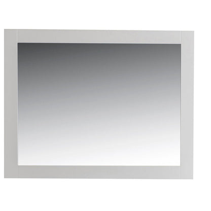 Bellaterra 40 in. Solid Wood Frame Mirror- White 7700-40-M-WH, Front