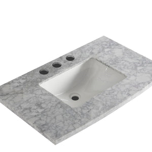 Bellaterra 36” White Carrara Laminated Countertop-Rectangular Sink 77612-36-WMR