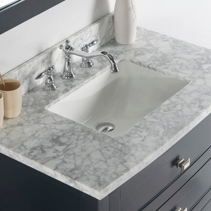 Bellaterra 36” White Carrara Laminated Countertop-Rectangular Sink 77612-36-WMR