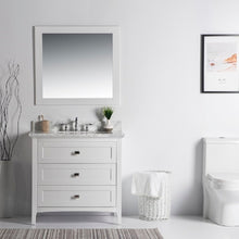 Load image into Gallery viewer, Bellaterra 77612-DG-WH-WM 36&quot; Single Vanity - White Marble Top - White, Front 