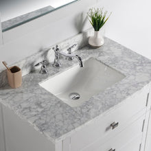 Load image into Gallery viewer, Bellaterra 77612-DG-WH-WM 36&quot; Single Vanity - White Marble Top - White, Top View