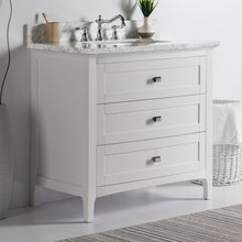 Load image into Gallery viewer, Bellaterra 77612-DG-WH-WM 36&quot; Single Vanity - White Marble Top - White,  Front
