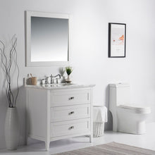 Load image into Gallery viewer, Bellaterra 77612-DG-WH-WM 36&quot; Single Vanity - White Marble Top - White, Front