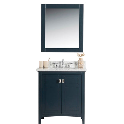 Bellaterra 77613-DG-WM 31" Single Vanity - White Marble Top Dark Gray