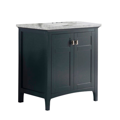 Bellaterra 77613-DG-WM 31" Single Vanity - White Marble Top Dark Gray