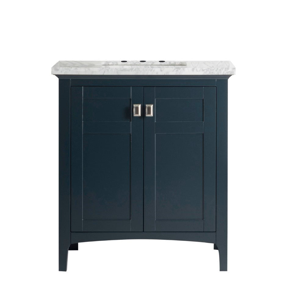 Bellaterra 77613-DG-WM 31" Single Vanity - White Marble Top Dark Gray