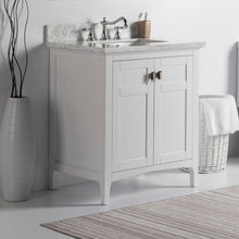 Load image into Gallery viewer, Bellaterra 77613-WH-WM 31&quot; Single Vanity - White Marble Top White