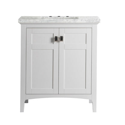 Bellaterra 77613-WH-WM 31" Single Bathroom Vanity Sink White Marble Tops