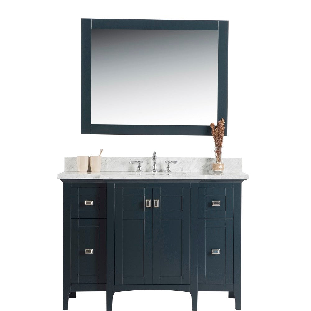 Bellaterra 49" Single Vanity - White Marble Top 77614-DG-WH-WM, Dark Gray, Front