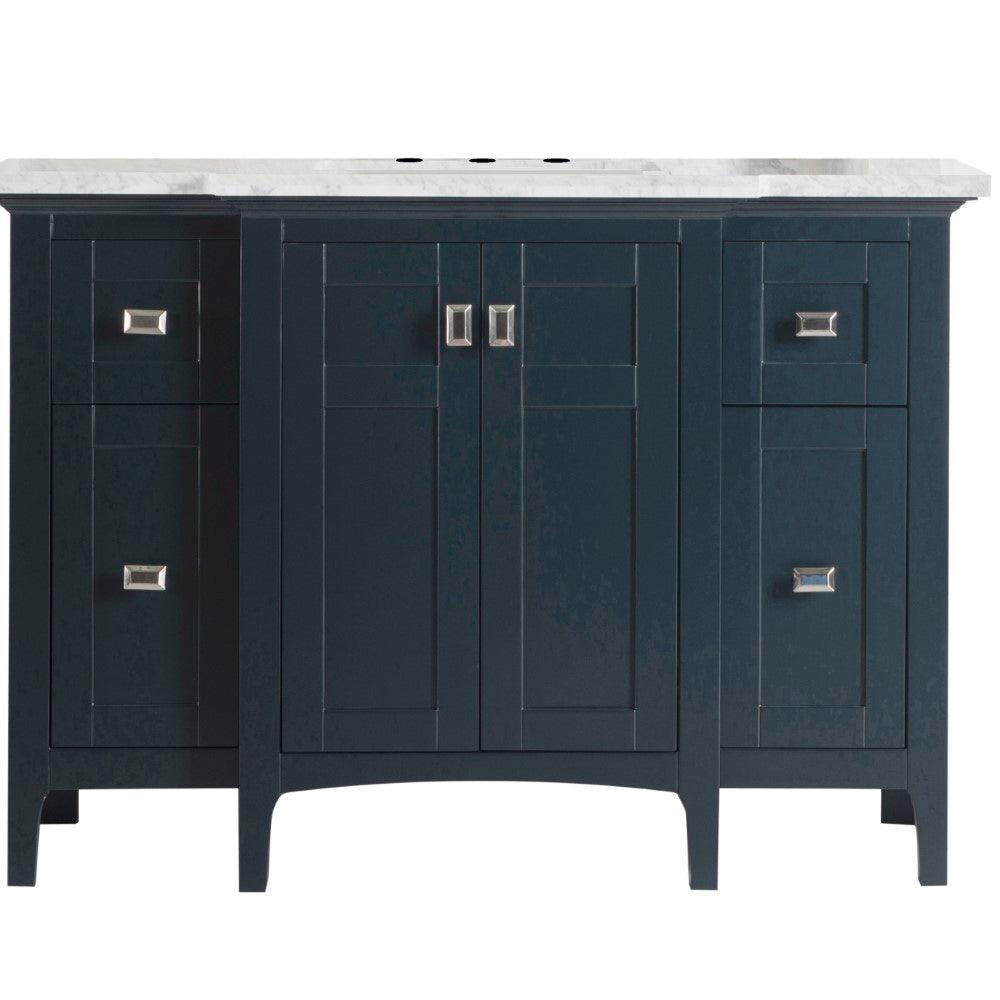 Bellaterra 49" Single Vanity - White Marble Top 77614-DG-WH-WM, Dark Gray, Front